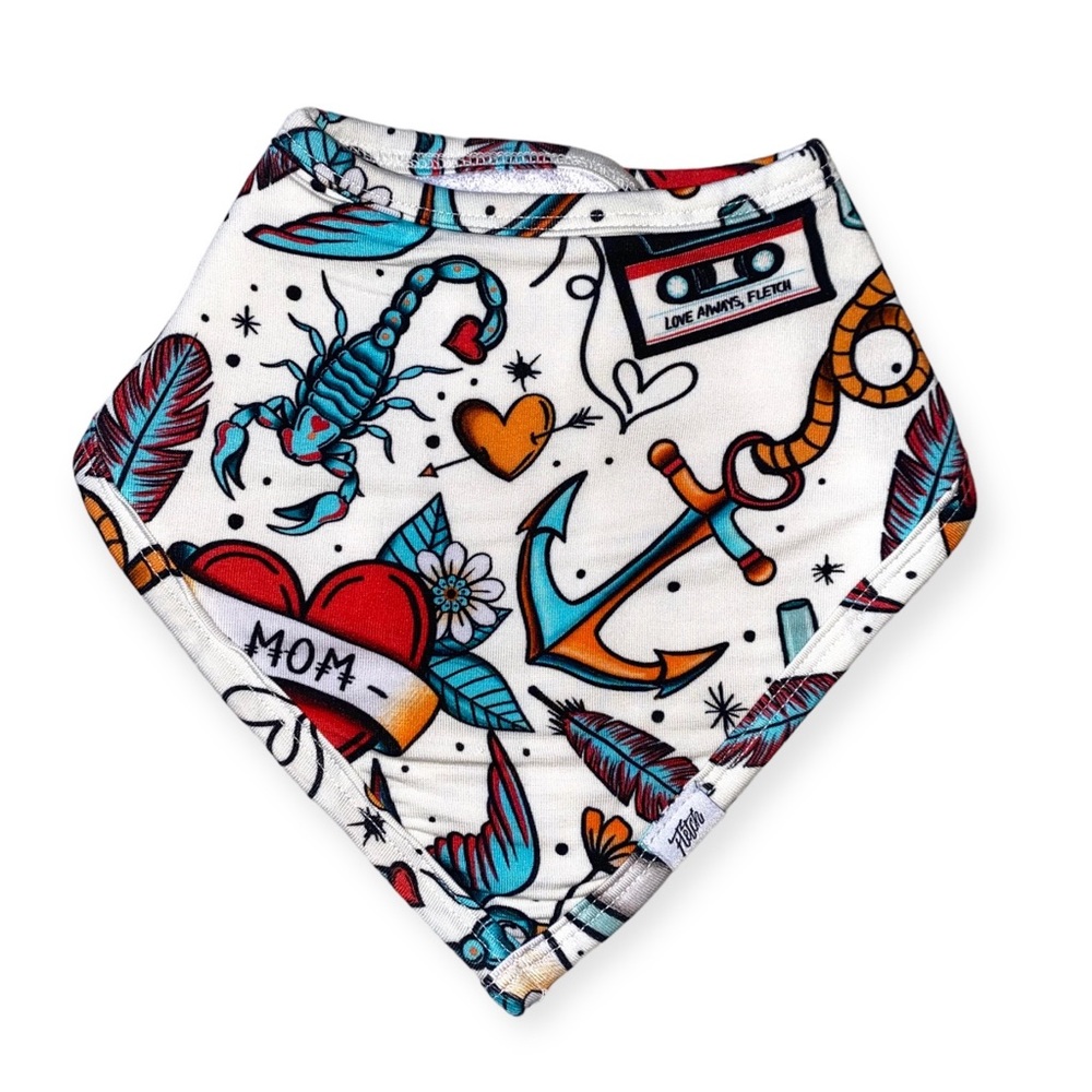 New Tough Love Teal Fletch bib